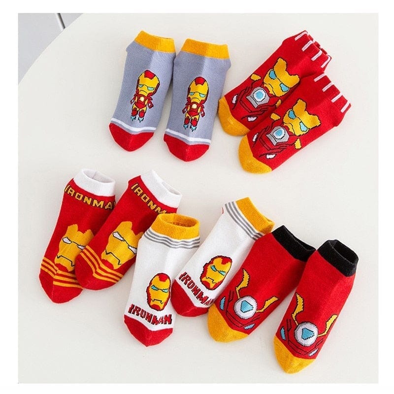 5 Pares de meias Marvel Loja Homem de Ferro 1-3 Anos 