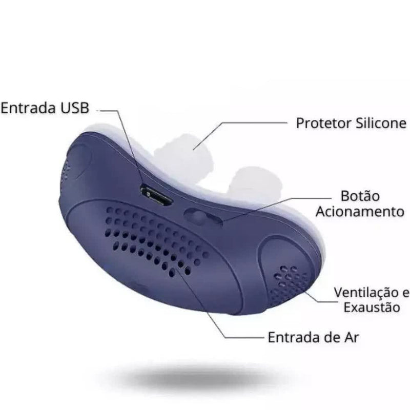 Anti Ronco Elétrico Mini Cpap - Aprovado pelos especialistas da CHEGA DE RONCO. Minha loja Azul com Ventiladores 