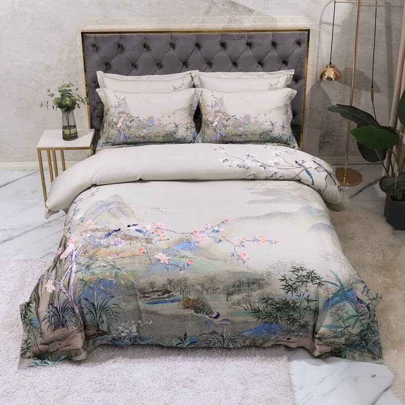 Conjunto Roupas de Cama Luxurier 4 Peças em 100% Algodão Egípcio 600 Fios Conjunto Roupas de Cama Luxurier 4 Peças em 100% Algodão Egípcio 600 Fios Loja Paz da Campina Lençol Solto Queen (200x230cm) - 4 Peças