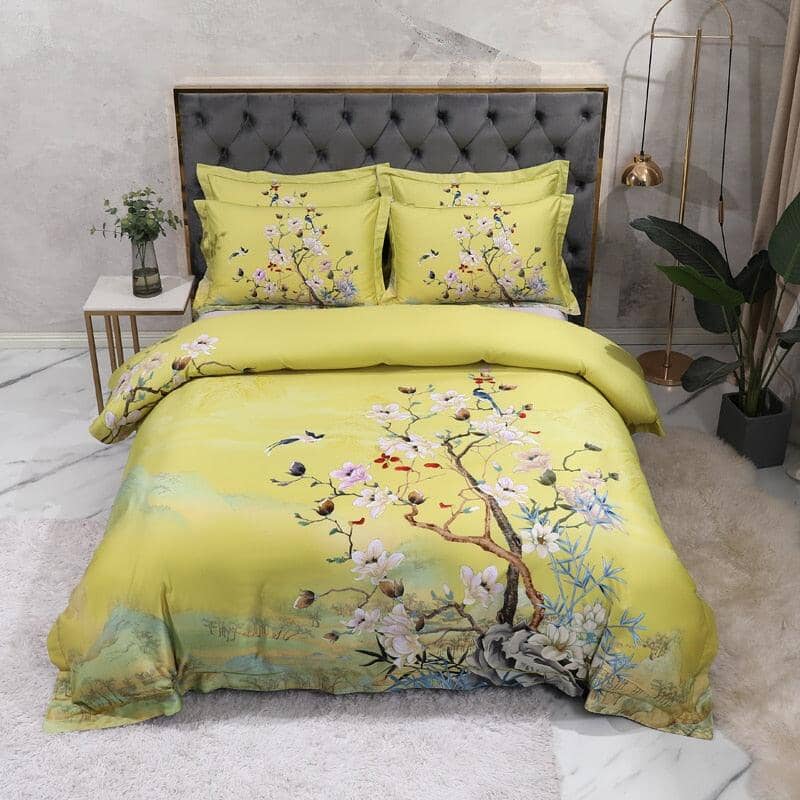 Conjunto Roupas de Cama Luxurier 4 Peças em 100% Algodão Egípcio 600 Fios Conjunto Roupas de Cama Luxurier 4 Peças em 100% Algodão Egípcio 600 Fios Loja Pouso dos Pássaros Lençol Solto Queen (200x230cm) - 4 Peças