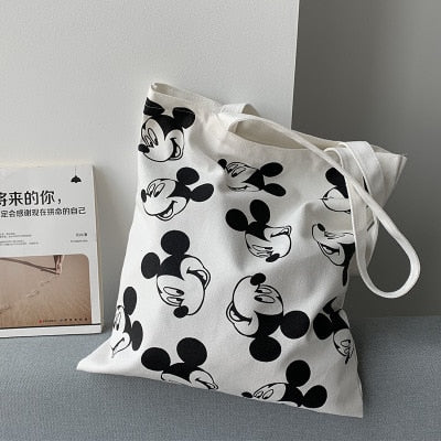Disney cartoon Minnie Mickey Donald Duck girl shoulder bag handbag canvas large capacity student graffiti school bag 0 DaMina Store 10 