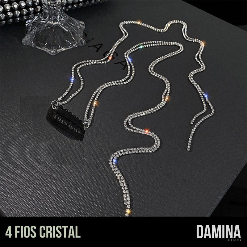 Fios de Strass Para Cabelos Princess Fios de Strass Para Cabelos Princess DaMina Store 4 Fios Cristal 