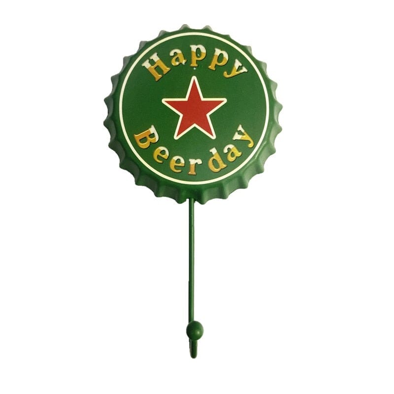 Gancho de Parede Retro Cerveja Decorativo Gancho de Parede Loja Happy Heineken 10x17cm 