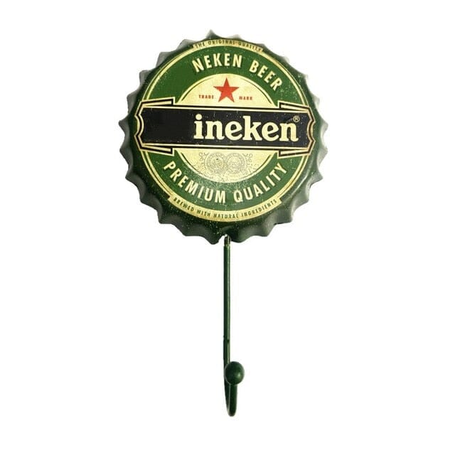 Gancho de Parede Retro Cerveja Decorativo Gancho de Parede Loja Heineken 10x17cm 