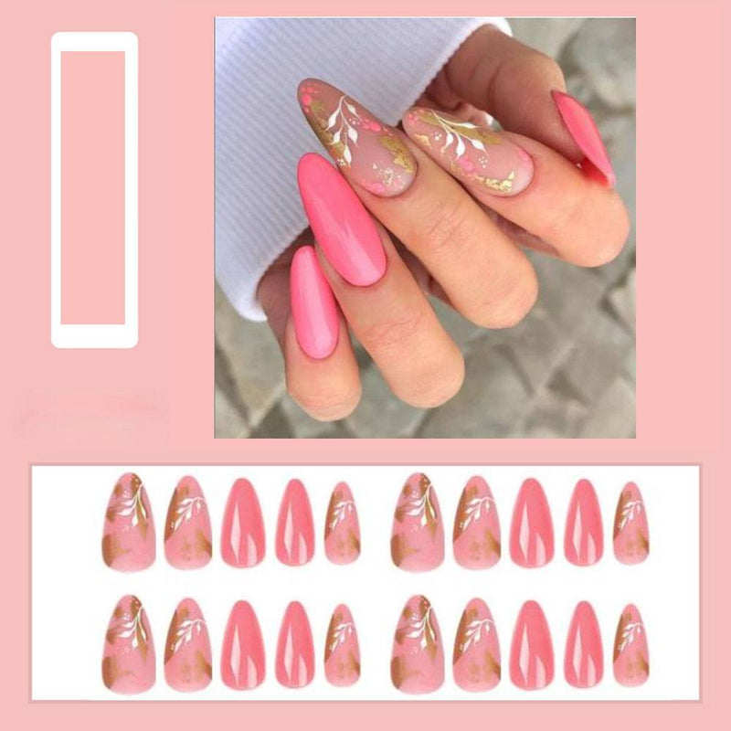 Simple French Wearable False Nails Almond Colorful Stripes Colorblock Design Manicure Fake Nails Line Full Cover Press On Nail 0 DaMina Store a1 
