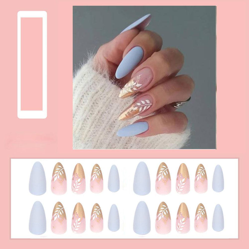 Simple French Wearable False Nails Almond Colorful Stripes Colorblock Design Manicure Fake Nails Line Full Cover Press On Nail 0 DaMina Store a2 