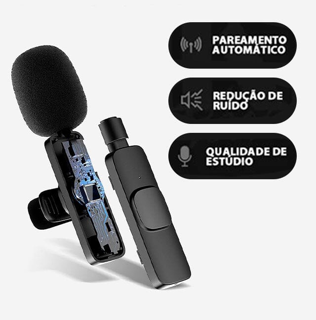 SonusPro - Microfone de lapela sem fio | LEVE 2 PAGUE 1 Minha loja 